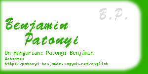 benjamin patonyi business card